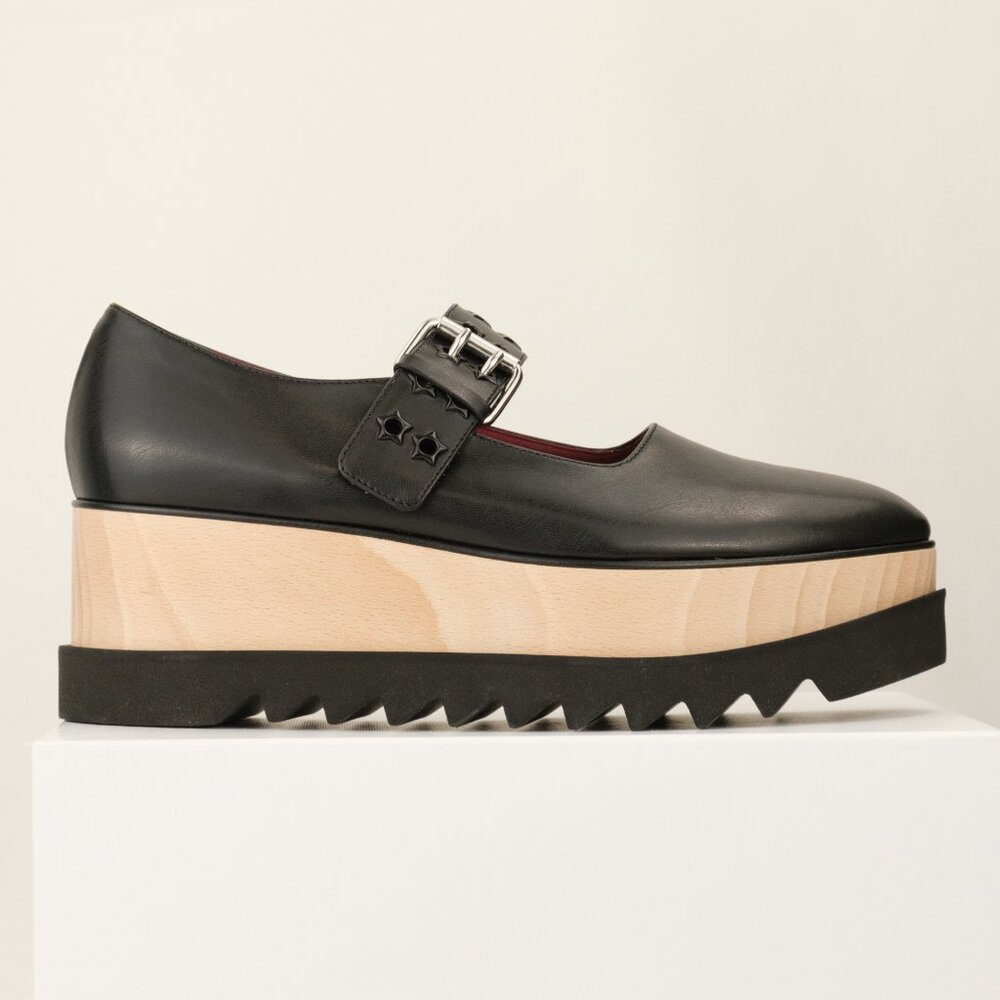 Stella McCartney Elyse Star-Studded Platform Mary Janes, Midnight Black, EU 40 - Picture 10 of 12